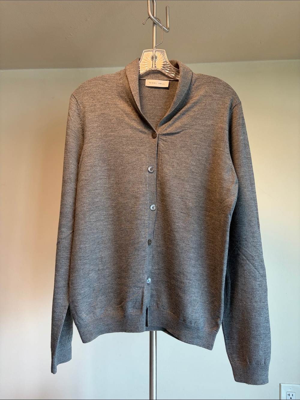 Vince Men’s Gray Shawl Collar Cardigan